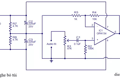 mạch khuếch đại âm thanh tai nghe bỏ túi
